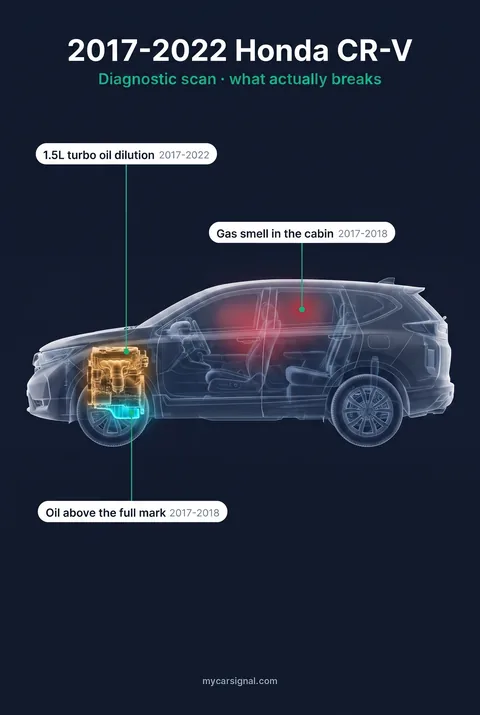 2017–2022 Honda CR-V cutaway diagram of its documented faults
